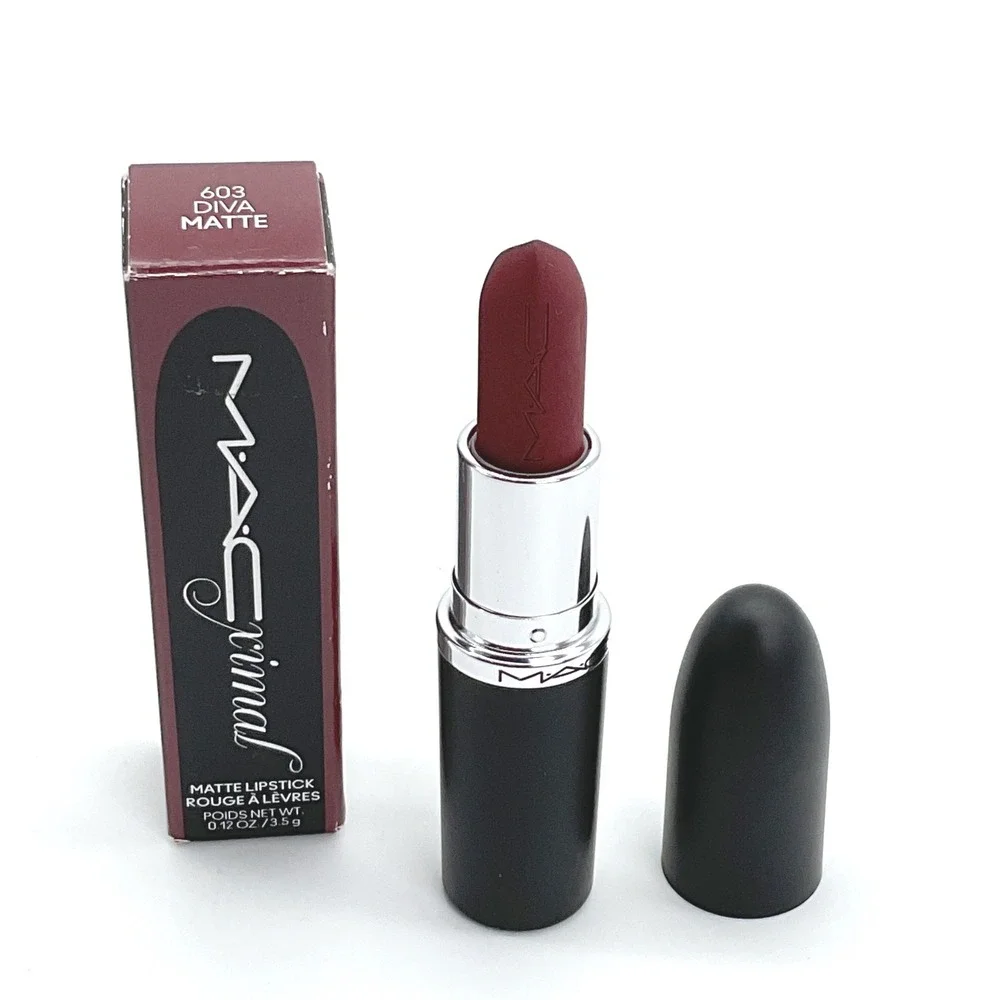 MAC Macximal Silky Matte Lipstick 603 Diva Burgundy Red 0.12oz‎ New in Box